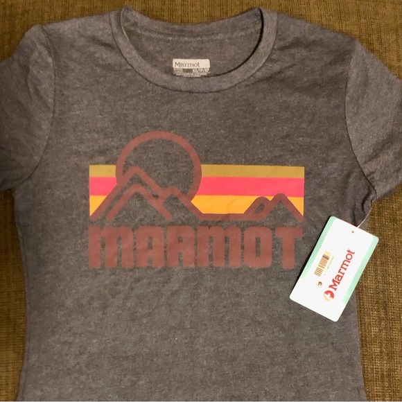 NWT Marmot Women's Coastal Short-Sleeve T-Shirt Navy Heather Sz XS - Picture 7 of 7